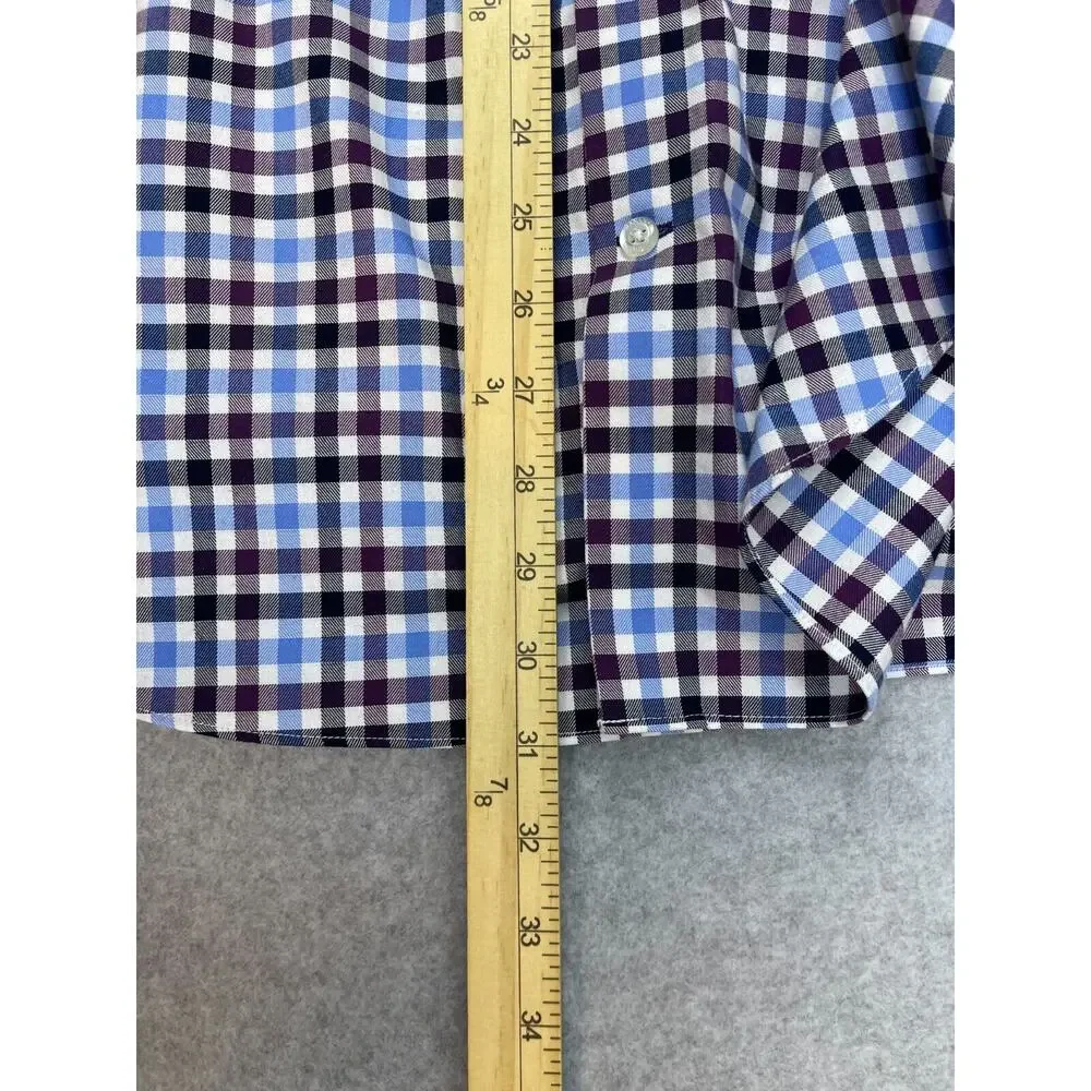 Banana Republic‎ Shirt Mens XL Blue Checks Long Sleeve Button Up Classic Preppy
